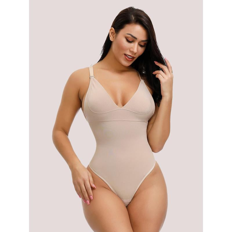 Feelingirl Thong Bodysuit for Women Backless Shapewear Mesh Shapewear Fabric Womenswear Comfort