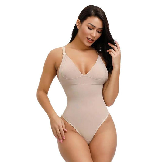 Feelingirl Thong Bodysuit for Women Backless Shapewear Mesh Shapewear Fabric Womenswear Comfort