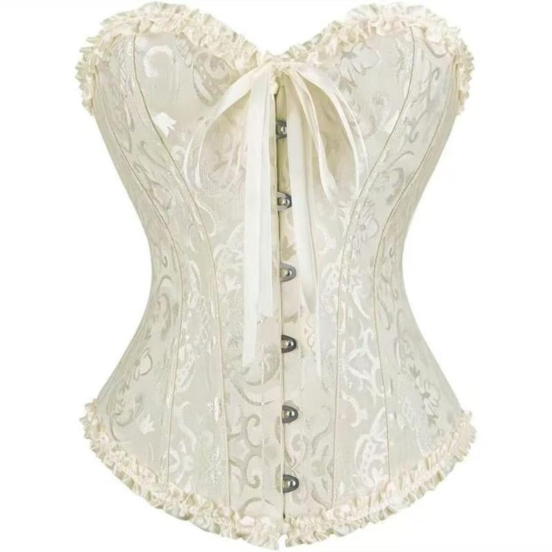 Halloween Ladies' Bustier Top Renaissance Corset Lace Push up Bodyshaper Top with Adjustable Fit for Women'S Fashion Night Out Bodysuit Womenswear