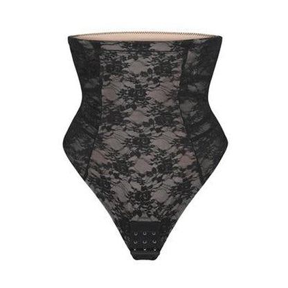 Feelingirl Tummy Control Shapewear for Women plus Size Strapless Thong Shapewear Wedding Postpartum Underwear Black XS-3XL Comfort Lace