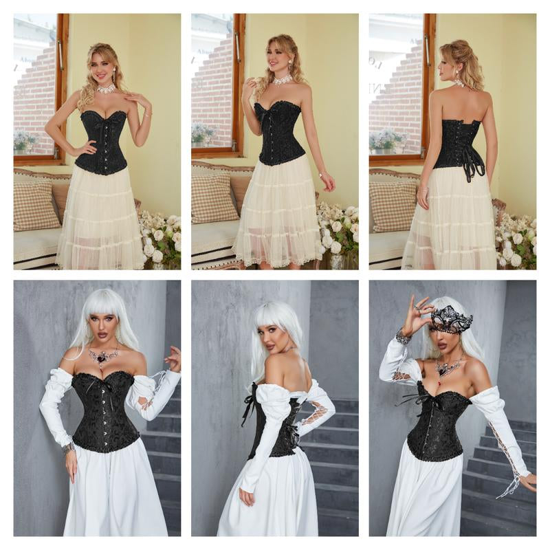 Halloween Ladies' Bustier Top Renaissance Corset Lace Push up Bodyshaper Top with Adjustable Fit for Women'S Fashion Night Out Bodysuit Womenswear
