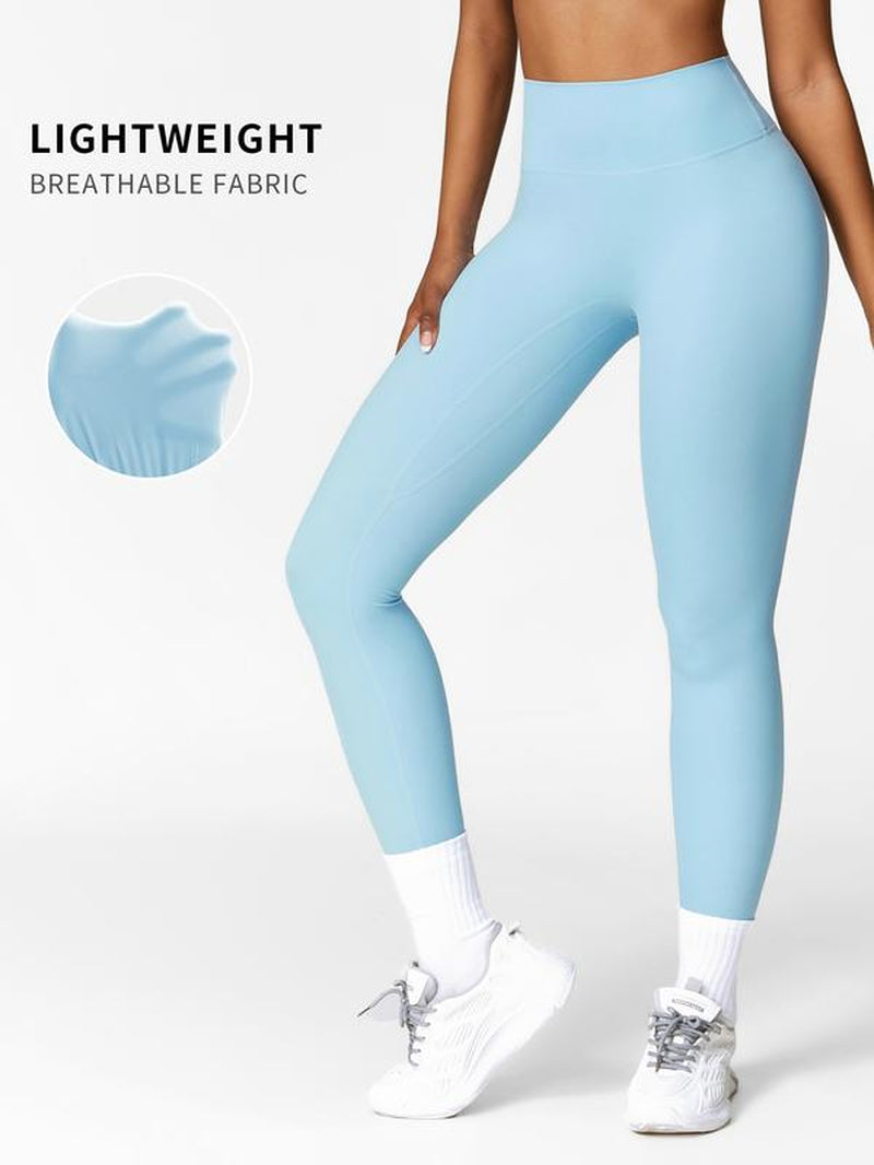 Women'S High Waisted Sports Leggings, Solid Color Skinny Pants, High Stretch Yoga Leggings, Ladies Sportswear for Indoor Outdoor Wear, Yoga Pants Women