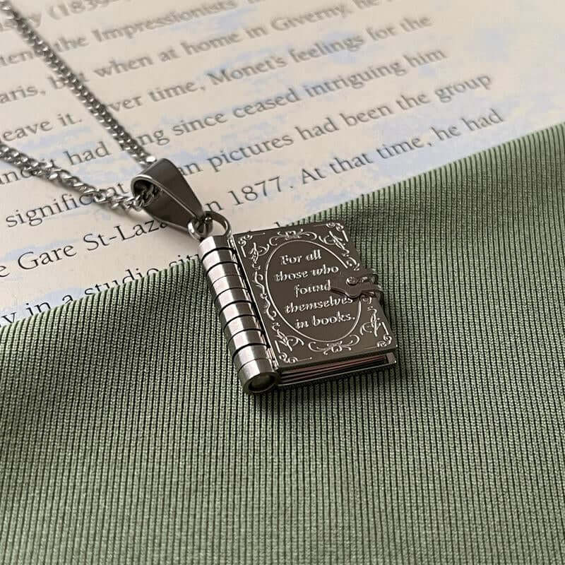 Book Lovers Necklace Jewelry Women Trendy Stainless Gold Necklace