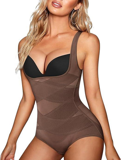 Women Tummy Control Bodysuit Faja Body Shaper Waist Trainer Snatched Corset Body Suit