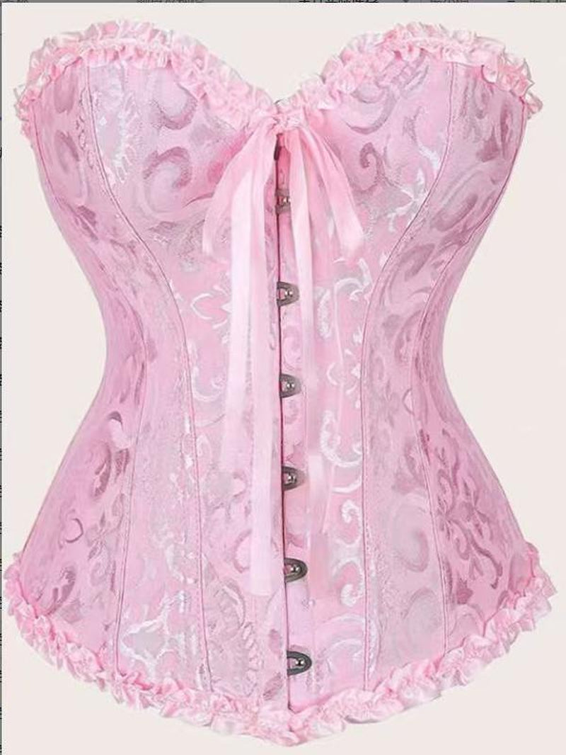 Halloween Ladies' Bustier Top Renaissance Corset Lace Push up Bodyshaper Top with Adjustable Fit for Women'S Fashion Night Out Bodysuit Womenswear
