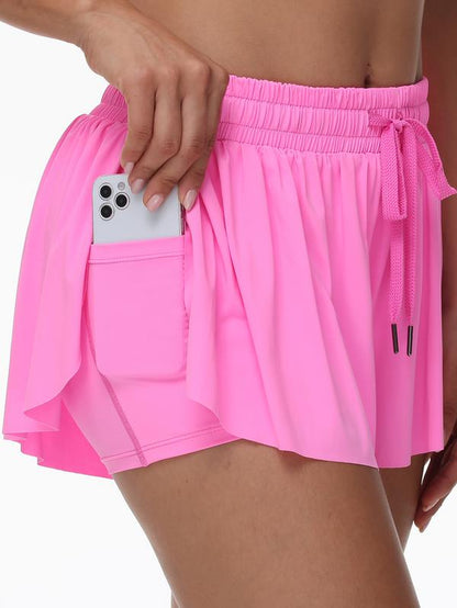 Flowy Athletic Shorts for Women Workout Running Gym Yoga Tennis Skirt Butterfly Skort with Pockets Cute Comfy Lounge Spandex Sweat Pants Teen Girls Trendy Clothes Casual Summer Outfits