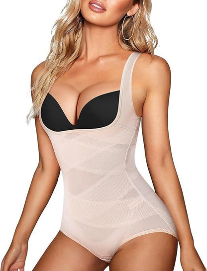 Women Tummy Control Bodysuit Faja Body Shaper Waist Trainer Snatched Corset Body Suit