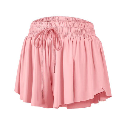 Flowy Athletic Shorts for Women Workout Running Gym Yoga Tennis Skirt Butterfly Skort with Pockets Cute Comfy Lounge Spandex Sweat Pants Teen Girls Trendy Clothes Casual Summer Outfits