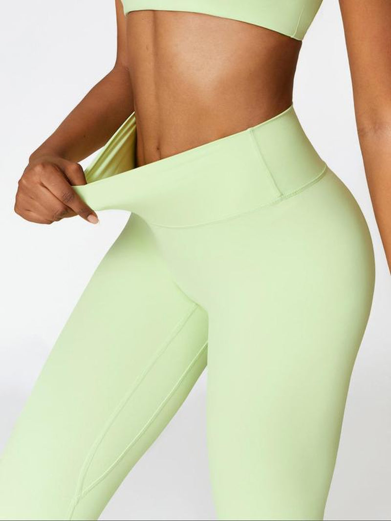 Women'S High Waisted Sports Leggings, Solid Color Skinny Pants, High Stretch Yoga Leggings, Ladies Sportswear for Indoor Outdoor Wear, Yoga Pants Women