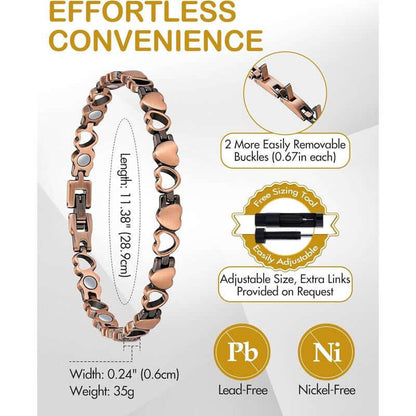 Jecanori Magnetic Copper Anklets for Women Copper Ankle Bracelet for Women 99.99% Pure Copper with Magnets for Feet & Ankles (X Shape) Fashionable Jewelry Trendy Fashionable Accessories