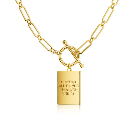 Tewiky Charm Outdoorfun Cross Choker Necklace for Women, Back Engraved with Jesus’ Blessing Message Thick Chunky Paperclip Chain Hip Hop Necklace Unisex Jewelry,Cuban Link Chain for Women Trendy Fashion Jewelry Gifts