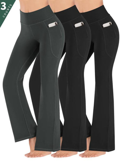 Women'S High Waist Pocket Sports Groove Tummy Control Leggings, High Stretch Seamless Yoga Pants, Gym Clothes, Ladies Sportswear Clothing, Leggings for Women