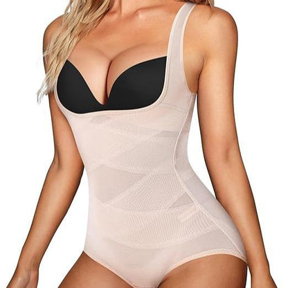 Women Tummy Control Bodysuit Faja Body Shaper Waist Trainer Snatched Corset Body Suit