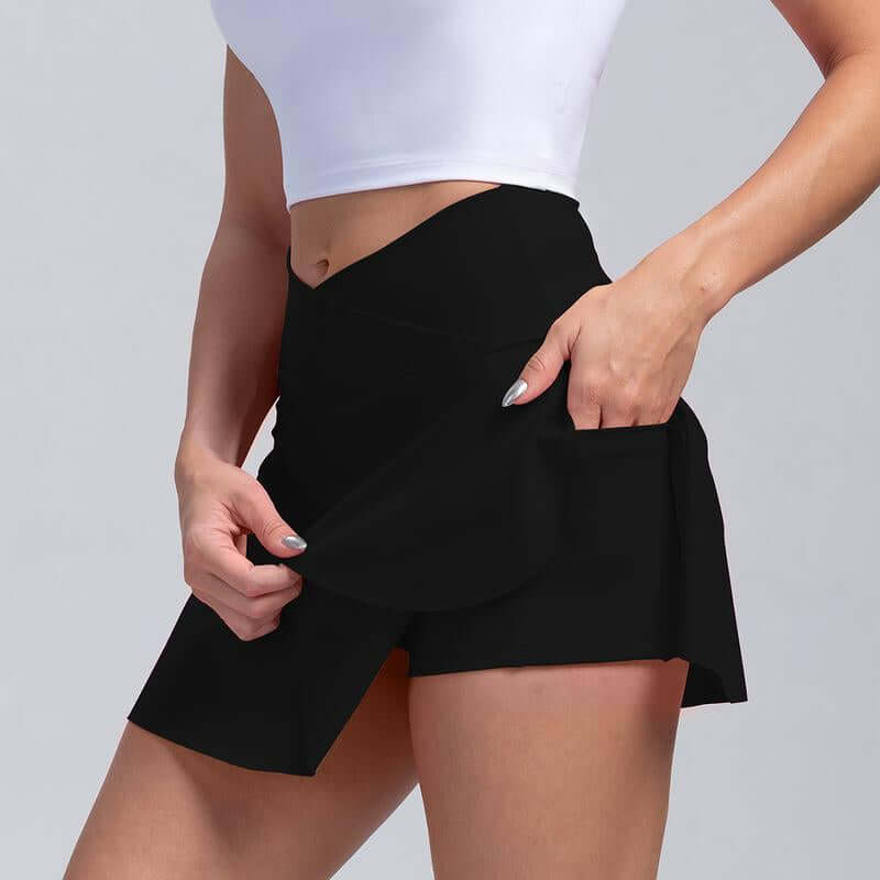 Arsoxy Women Tennis Skirt Golf Skirts Athletic High Waisted with Pockets Inner Shorts for Women Layered Skirts Workout Running