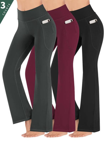 Women'S High Waist Pocket Sports Groove Tummy Control Leggings, High Stretch Seamless Yoga Pants, Gym Clothes, Ladies Sportswear Clothing, Leggings for Women