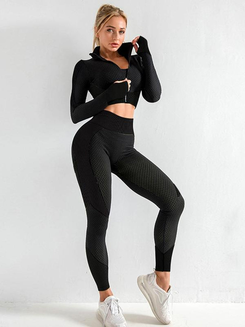 Women'S Colorblock Zip up Shapewear Set, Casual Comfy Crop Jacket & High Waist Leggings & Bra for Outdoor Wear, Summer Outfits 2024, Women'S Shapewear Set for Spring & Fall, Shapewear for Women