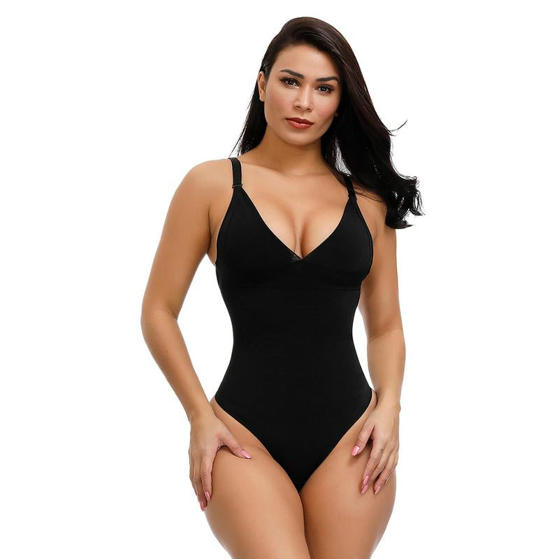 Feelingirl Thong Bodysuit for Women Backless Shapewear Mesh Shapewear Fabric Womenswear Comfort