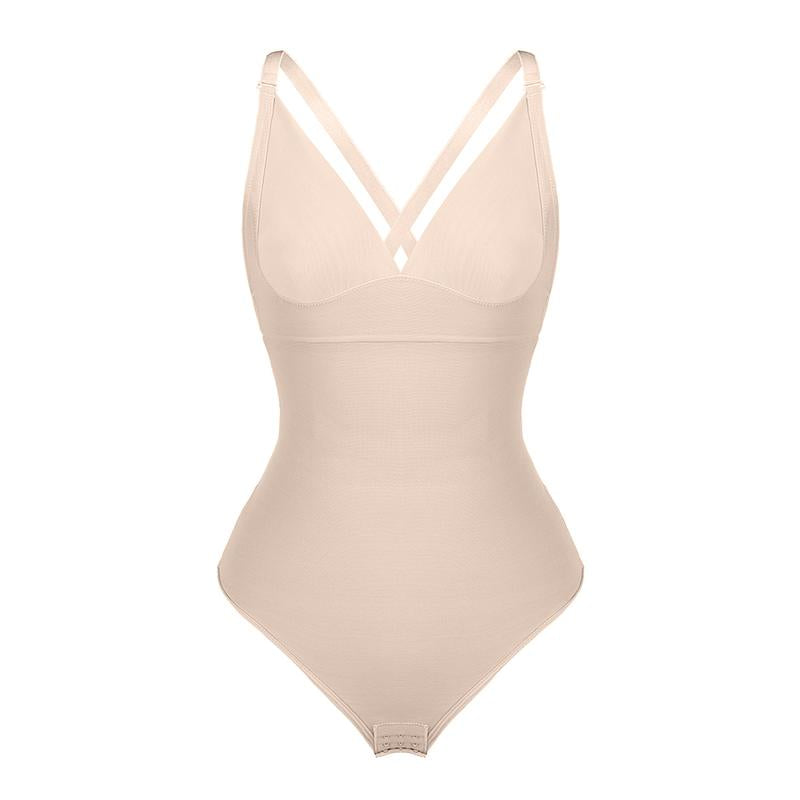 Feelingirl Thong Bodysuit for Women Backless Shapewear Mesh Shapewear Fabric Womenswear Comfort