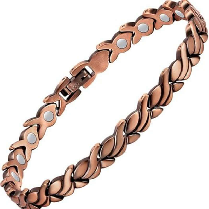 Jecanori Magnetic Copper Anklets for Women Copper Ankle Bracelet for Women 99.99% Pure Copper with Magnets for Feet & Ankles (X Shape) Fashionable Jewelry Trendy Fashionable Accessories