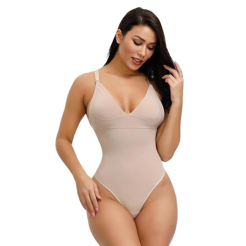 Feelingirl Thong Bodysuit for Women Backless Shapewear Mesh Shapewear Fabric Womenswear Comfort