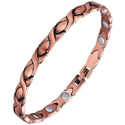 Jecanori Magnetic Copper Anklets for Women Copper Ankle Bracelet for Women 99.99% Pure Copper with Magnets for Feet & Ankles (X Shape) Fashionable Jewelry Trendy Fashionable Accessories