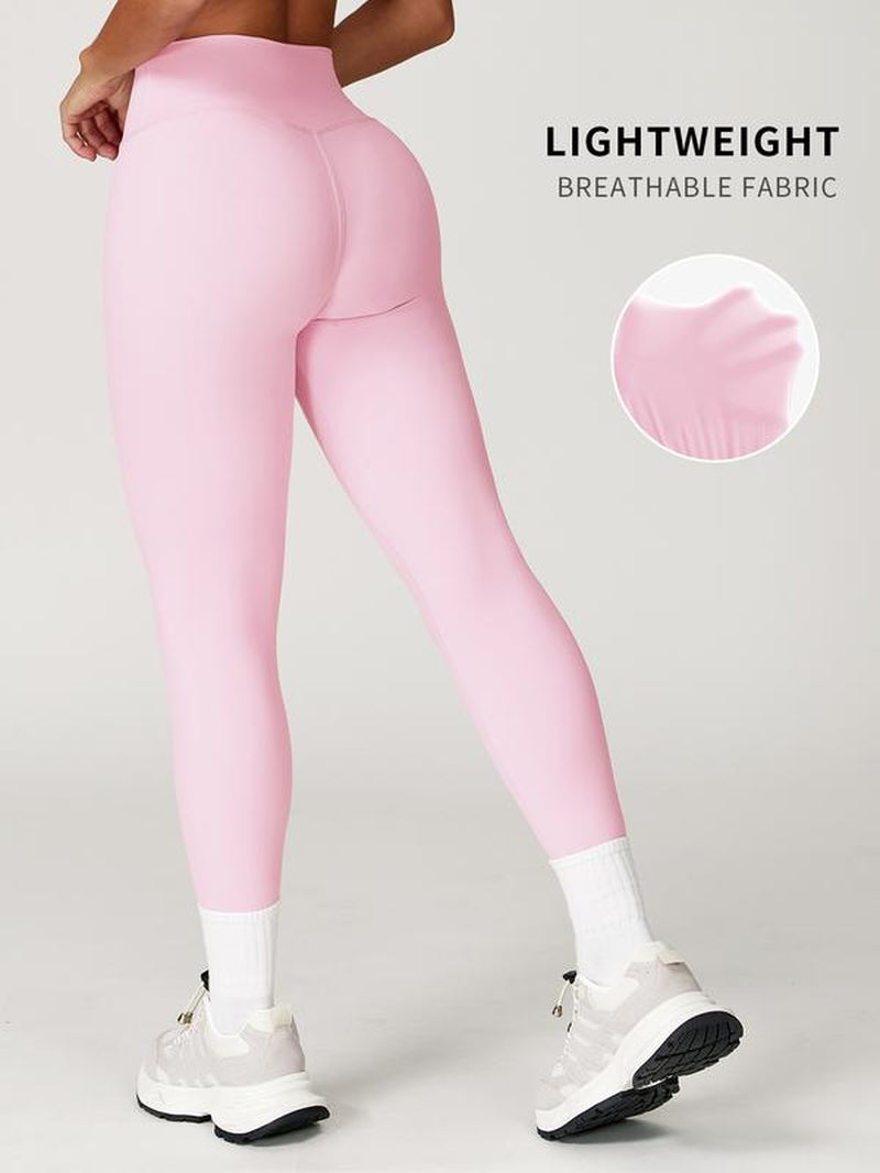 Women'S High Waisted Sports Leggings, Solid Color Skinny Pants, High Stretch Yoga Leggings, Ladies Sportswear for Indoor Outdoor Wear, Yoga Pants Women