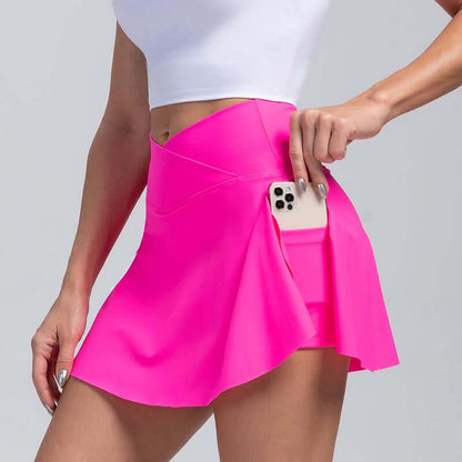 Arsoxy Women Tennis Skirt Golf Skirts Athletic High Waisted with Pockets Inner Shorts for Women Layered Skirts Workout Running