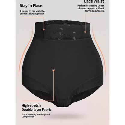 [Feelpop]Tummy Control Shaping Panties for Women High Waist Shapewear Comfortable Shapewear Quad Pants Compression