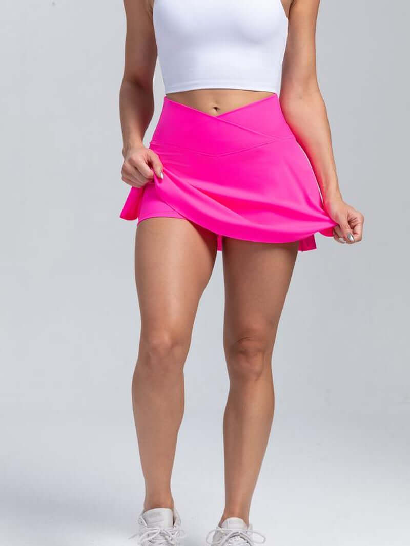 Arsoxy Women Tennis Skirt Golf Skirts Athletic High Waisted with Pockets Inner Shorts for Women Layered Skirts Workout Running