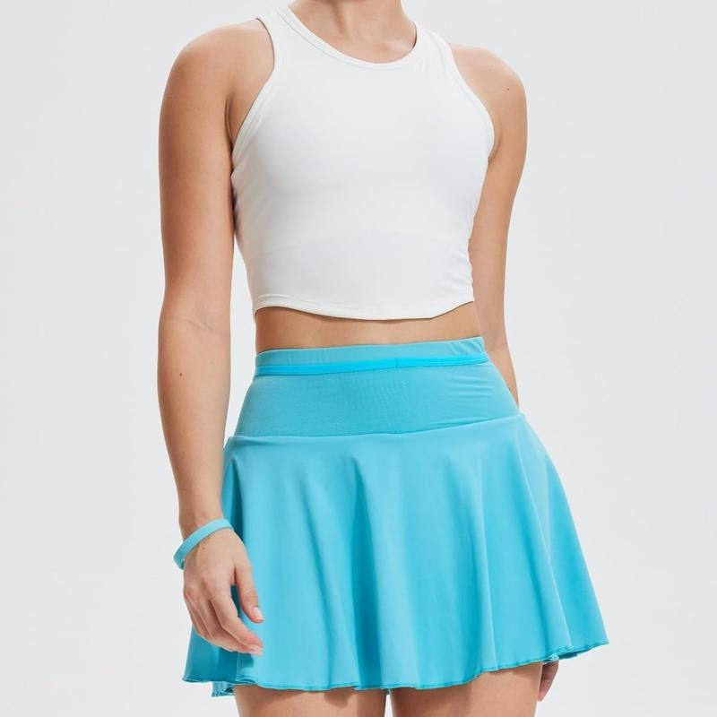 AFZ Women'S Pleated Tennis Skirts 2025 Flowy High Waisted Lightweight Athletic Golf Skorts with Shorts Pockets, Spring Female Design