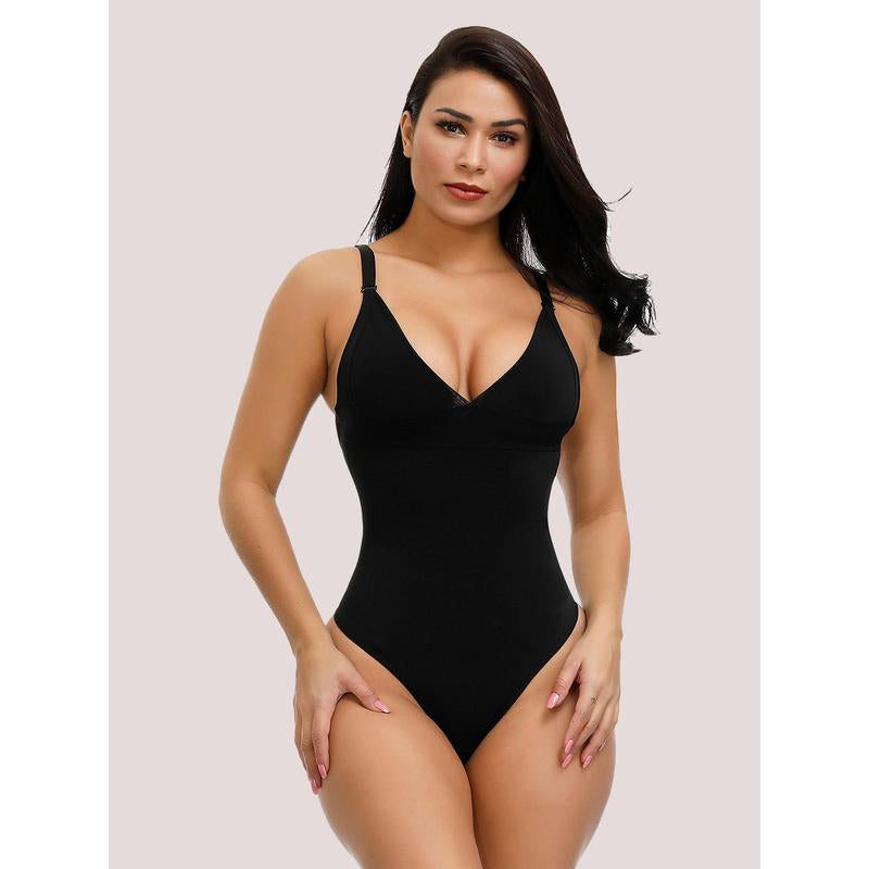 Feelingirl Thong Bodysuit for Women Backless Shapewear Mesh Shapewear Fabric Womenswear Comfort